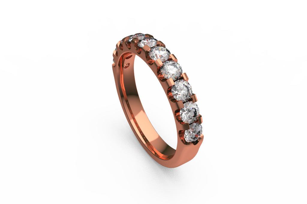Large Round Diamond Wedding Band