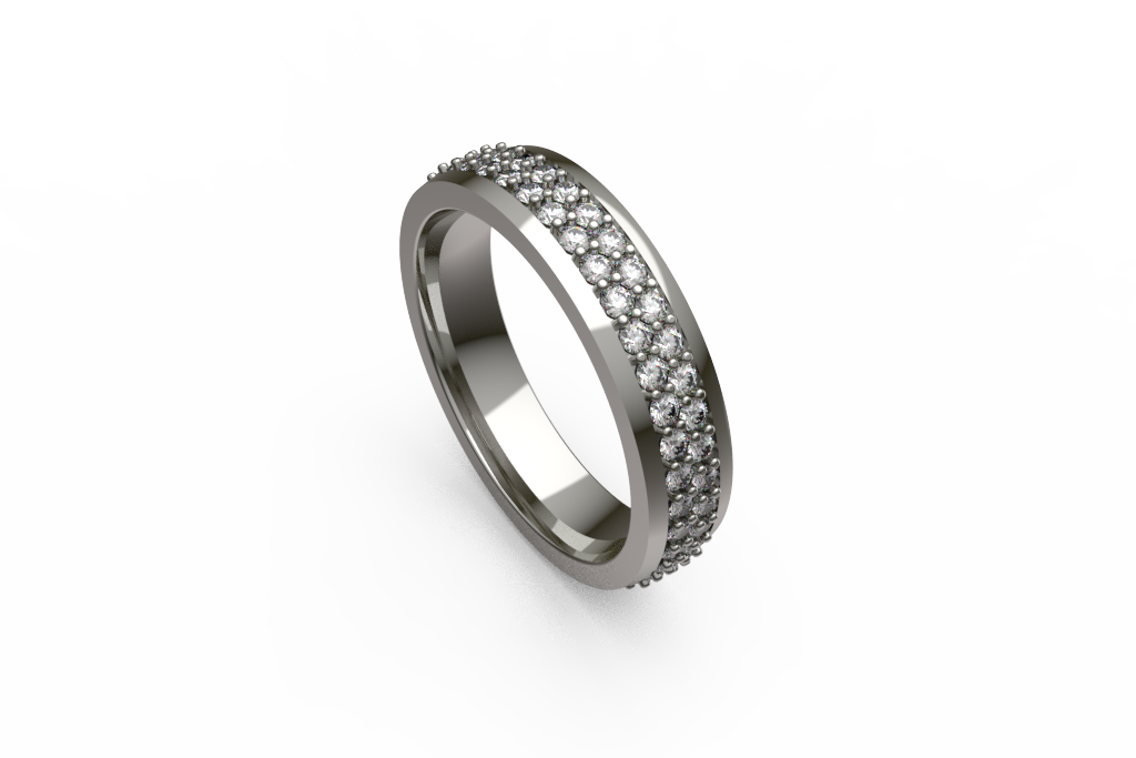 Men’s Multi Row Pavé Diamond Wedding Band