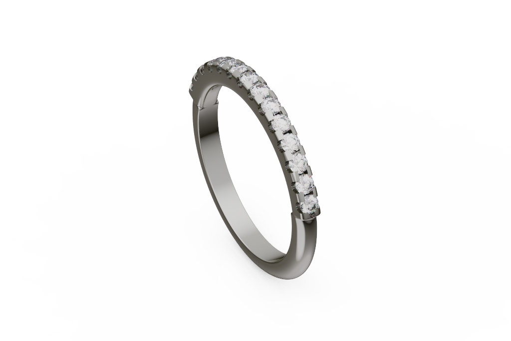 Slim Prong Set Diamond Wedding Band