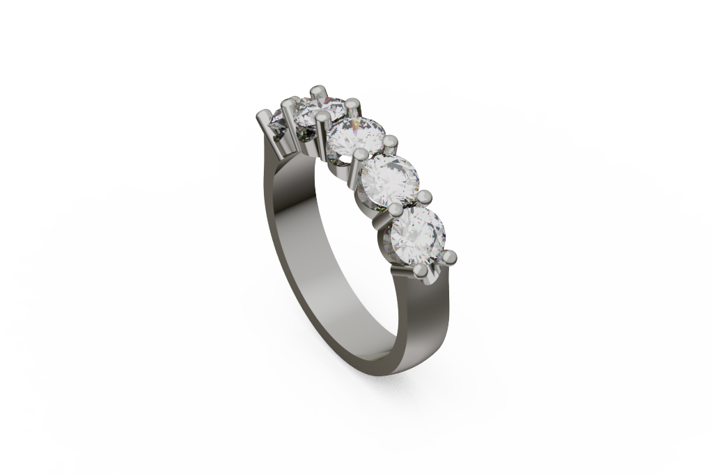 Five Stone Diamond Band With Side Bar Details
