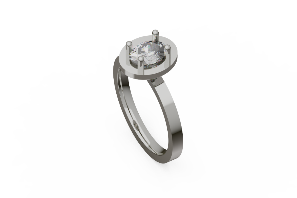 Oval Solitaire Ring With Oval Head Plate