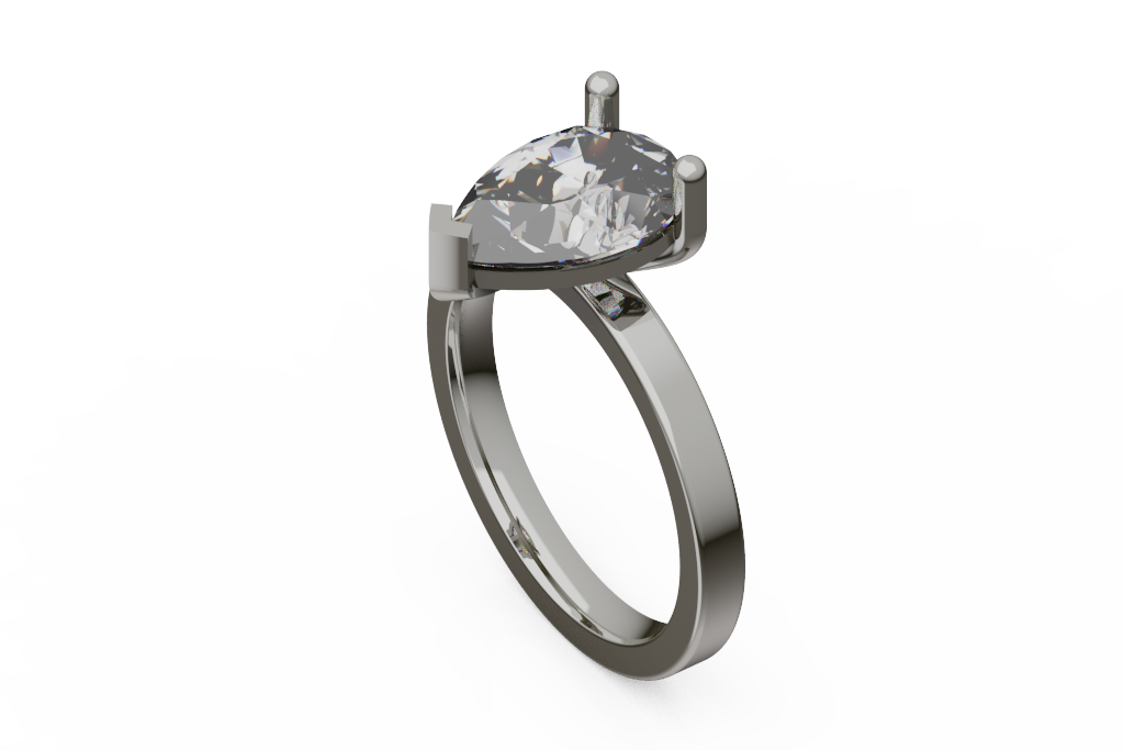 Pear Shaped Solitaire Ring