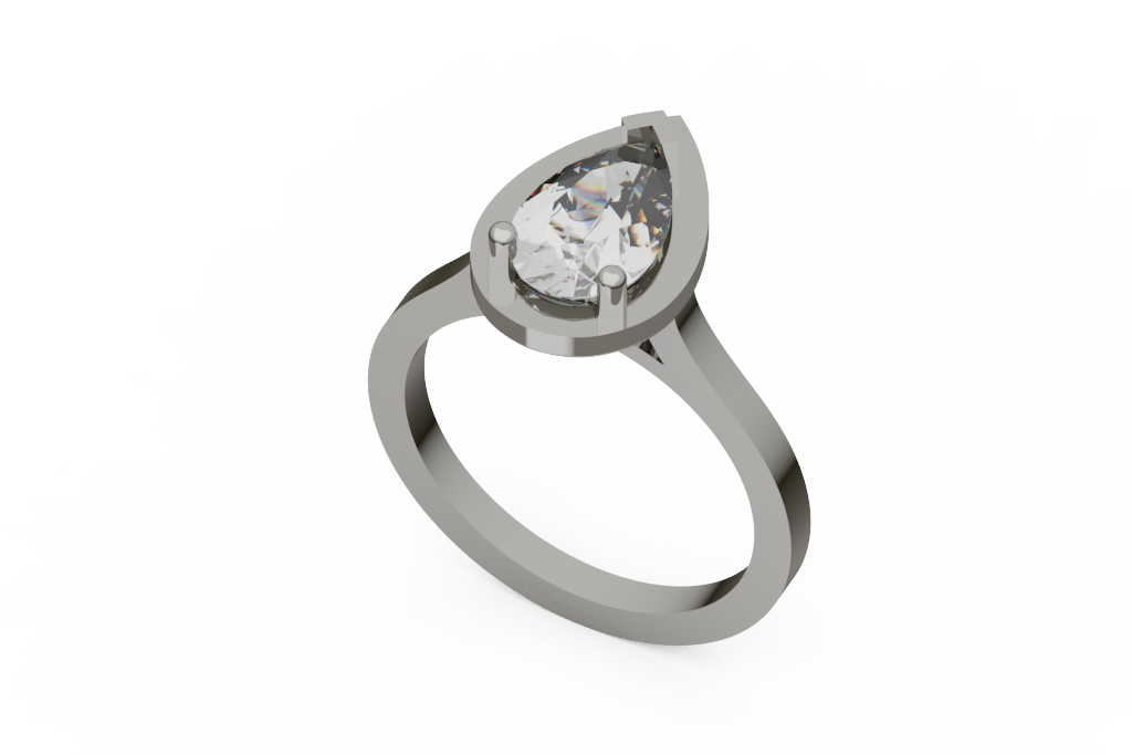 Pear Bezel Solitaire Ring