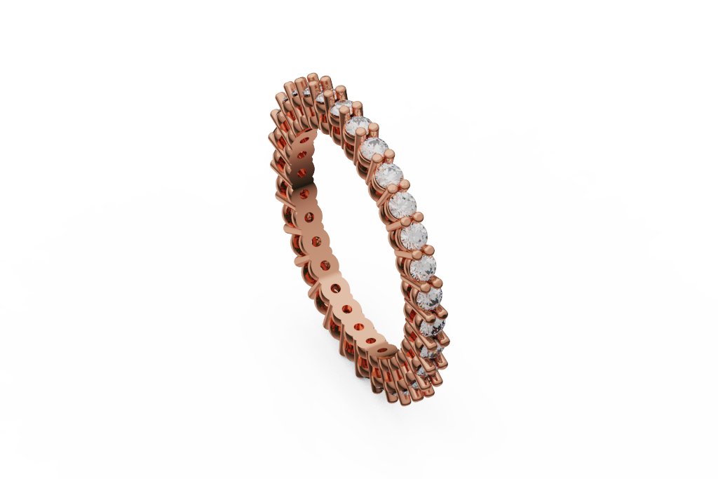 Round Diamond Eternity Band With Ribbed Basket Gallery