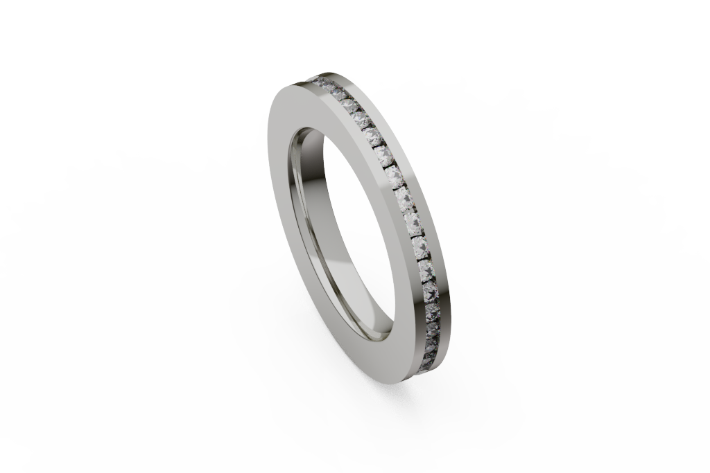 Flat Channel Set Diamond Eternity Band
