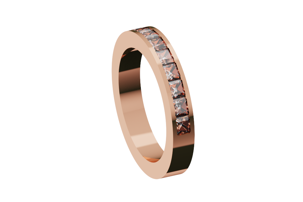 Princess Cut Channel Set Diamond Wedding Band