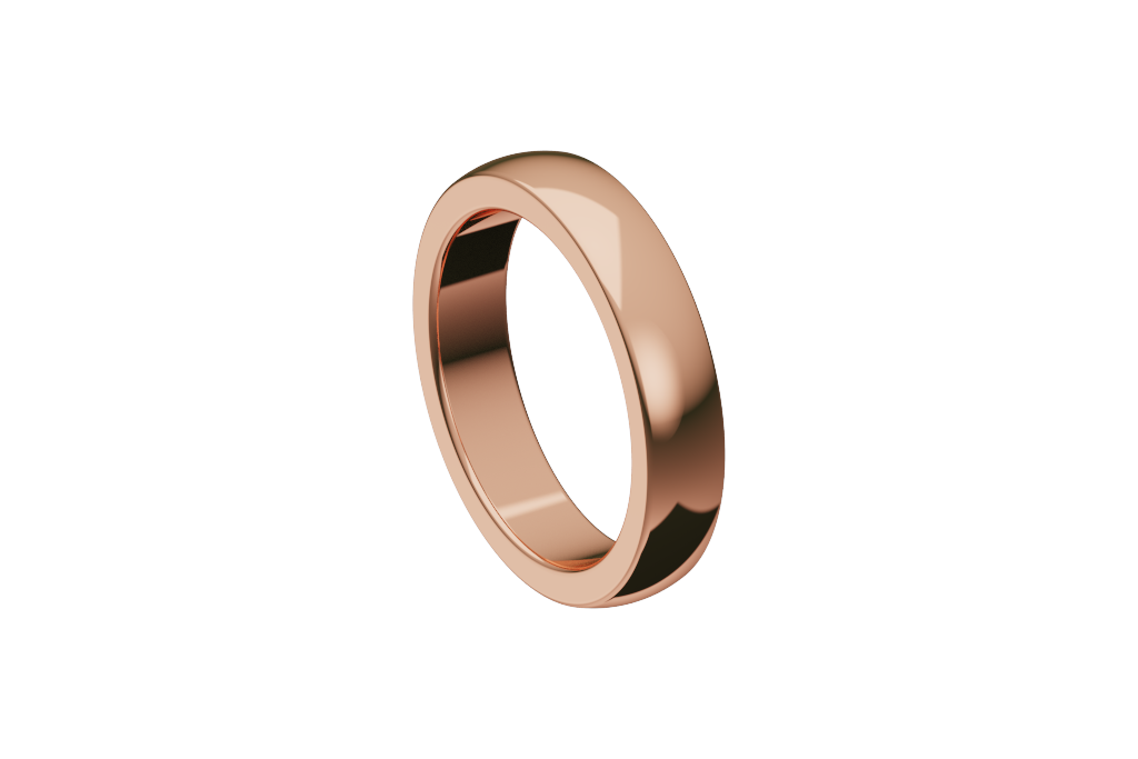 Medium Wide Half Round Comfort Fit Wedding Band
