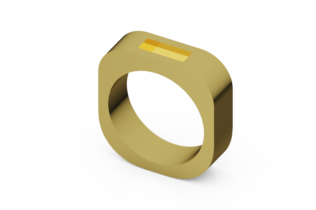 Wide Signet Ring With Rectangular Inlay Seat