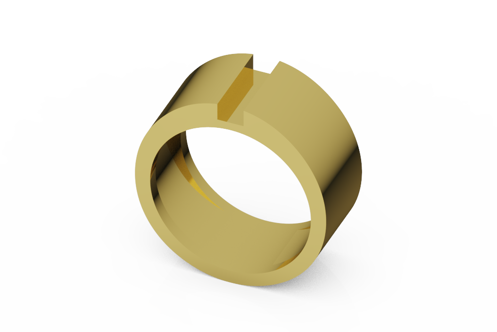 Wide Cigar Band With Raised Rectangular Center Seat