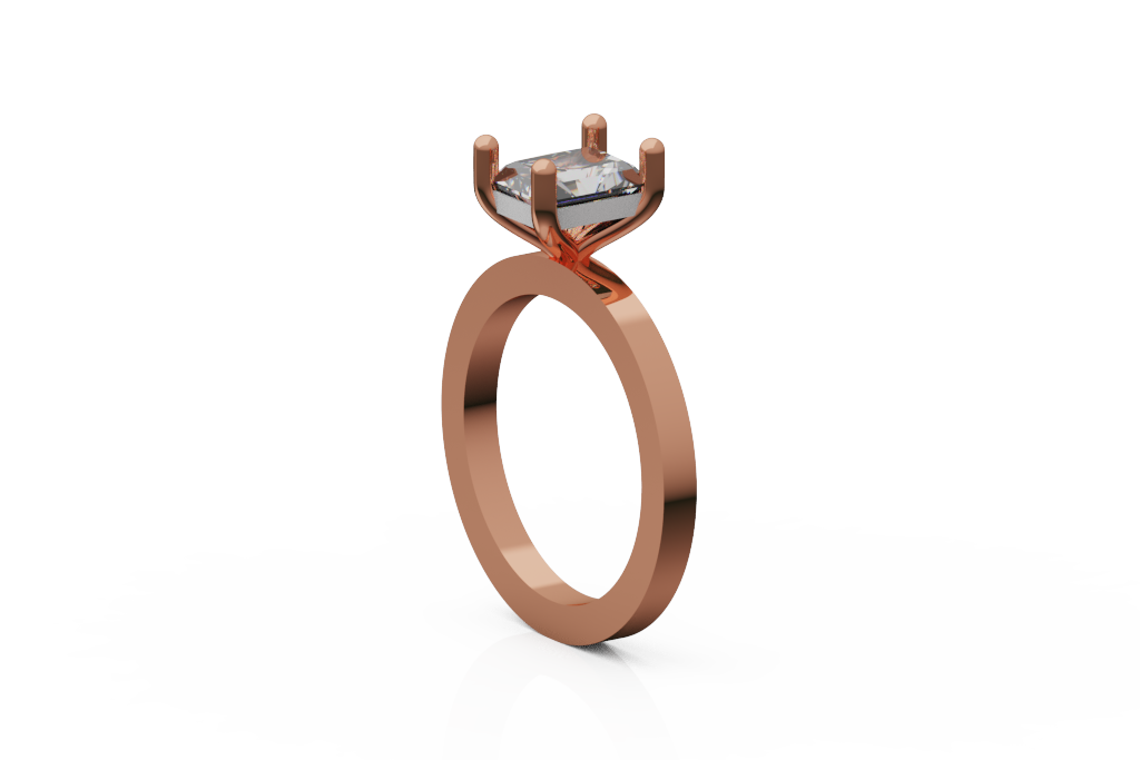 Radiant Cut Solitaire Ring With Twisted X Gallery