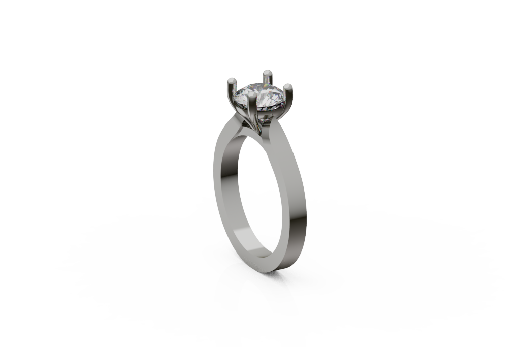 Round Solitaire Ring With Crossed Cathedral Base