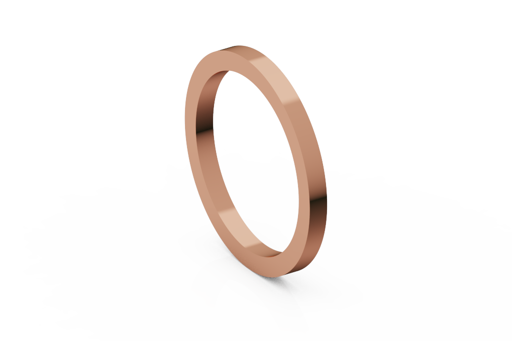 Plain Flat Edge Wedding Band With Polished Finish