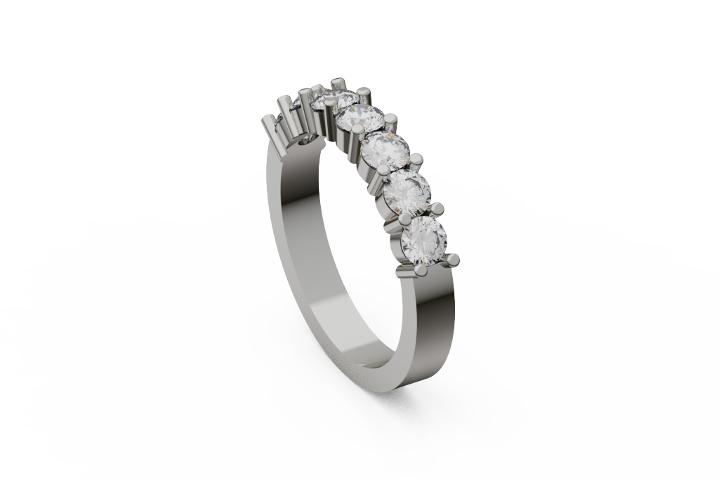Large Graduated Round Diamond Band With  Prong Gallery
