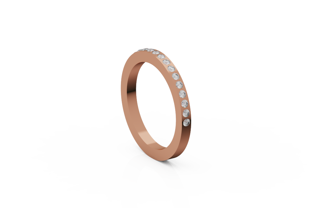 Slim Round Diamond Half Eternity Band