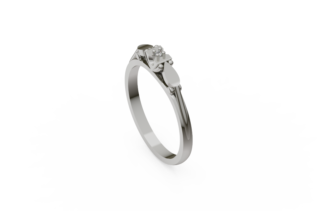 Low Profile Accent Ring With Square Center Plate