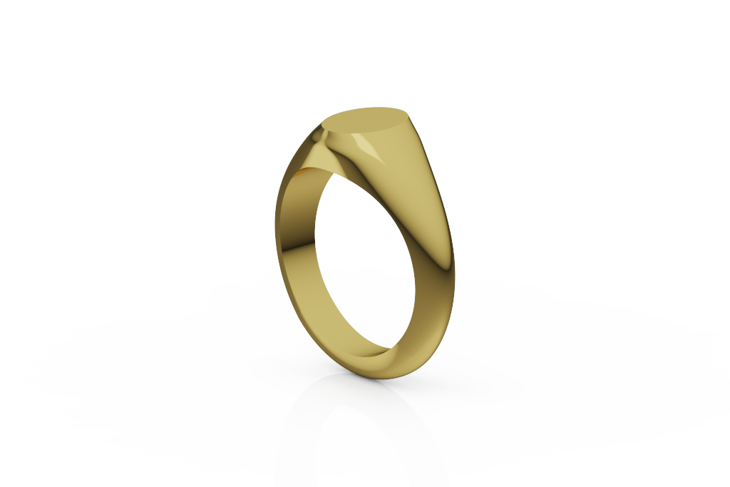 Oval Signet Ring With Smooth Bezel Face