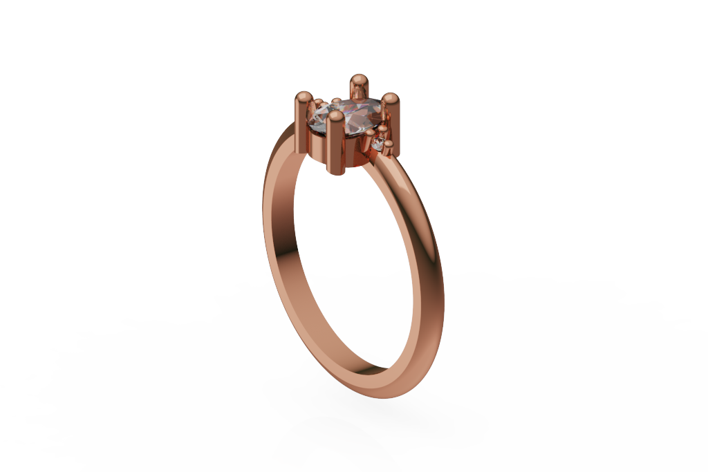 Pear Shape Solitaire Ring With Small Round Accent Stones