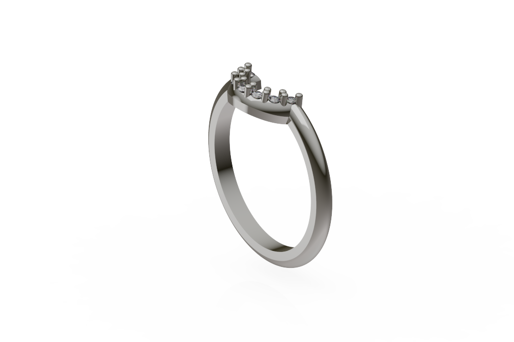 Curved Diamond Nesting Band With Open Center