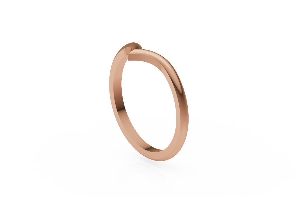 Plain Chevron Contour Band With Raised V Center