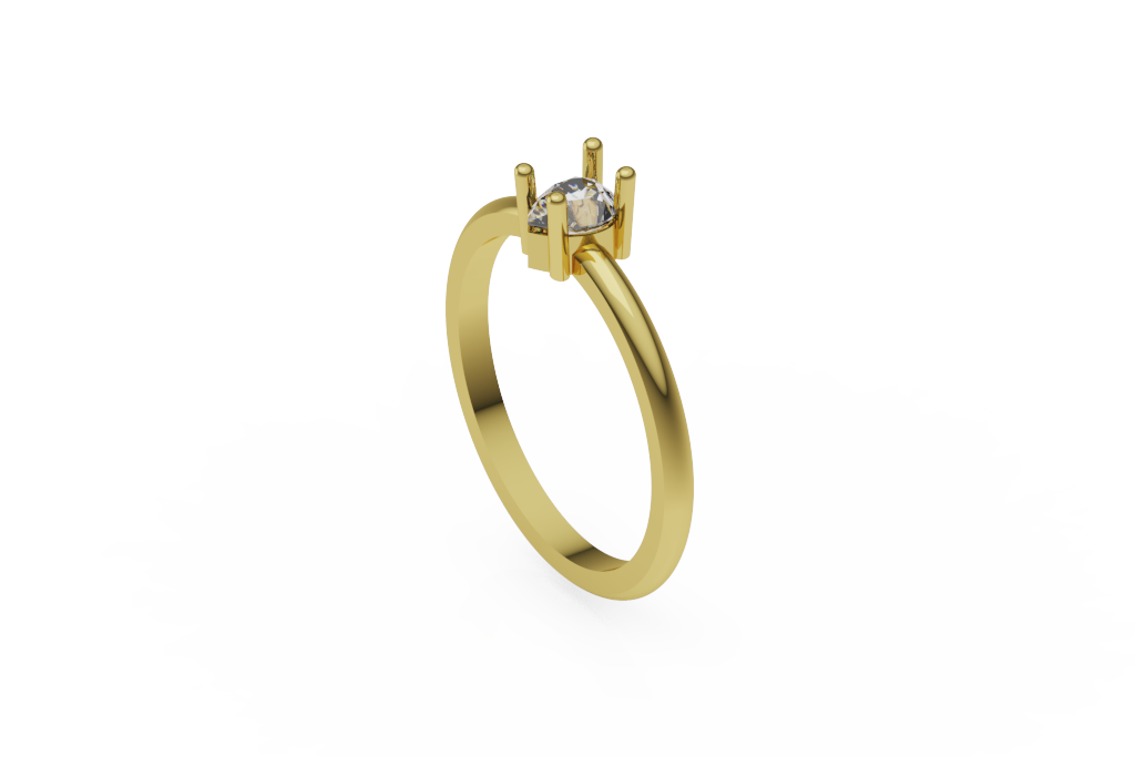 Petite Pear Solitaire Ring With Tall Four Prongs