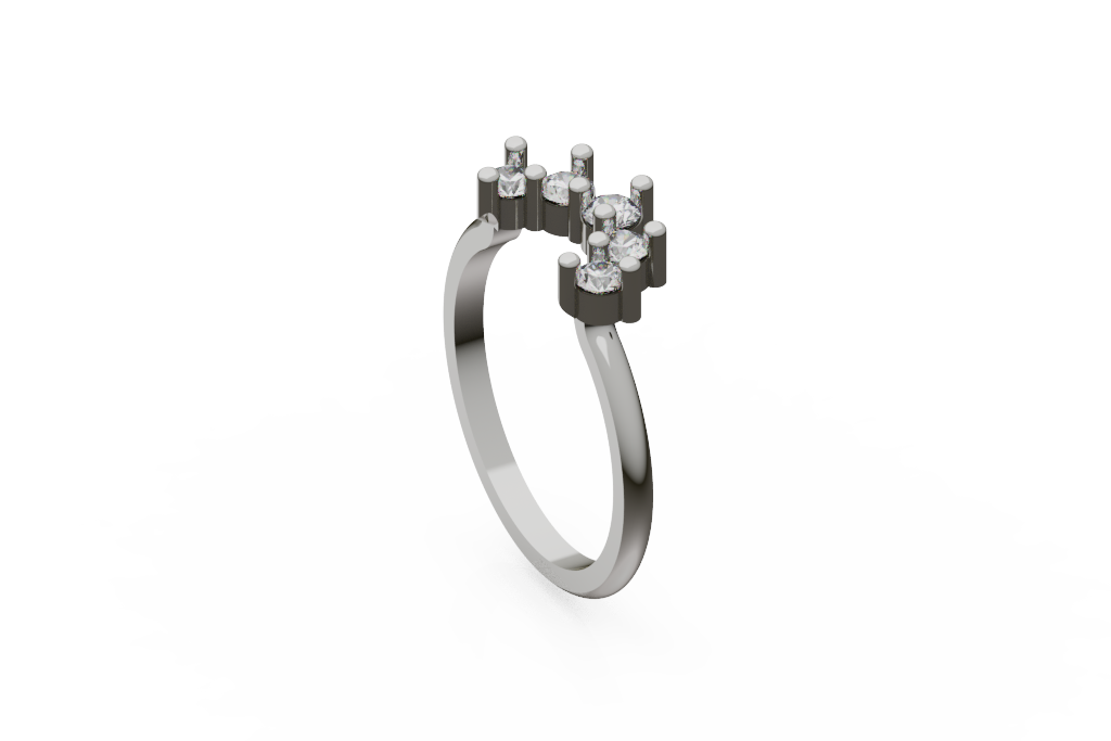 Curved Five Stone Crown Band