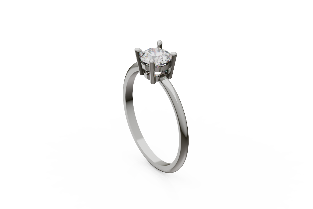 Classic Four Prong Round Solitaire Ring