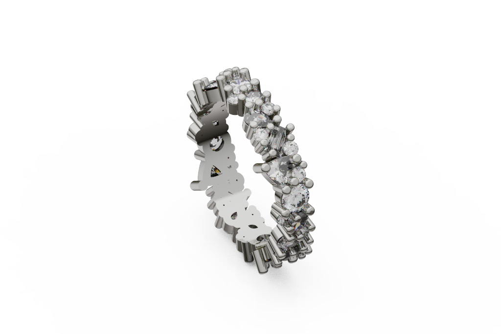 Wide Mixed Stone Decorative Band With Script Interior Detail