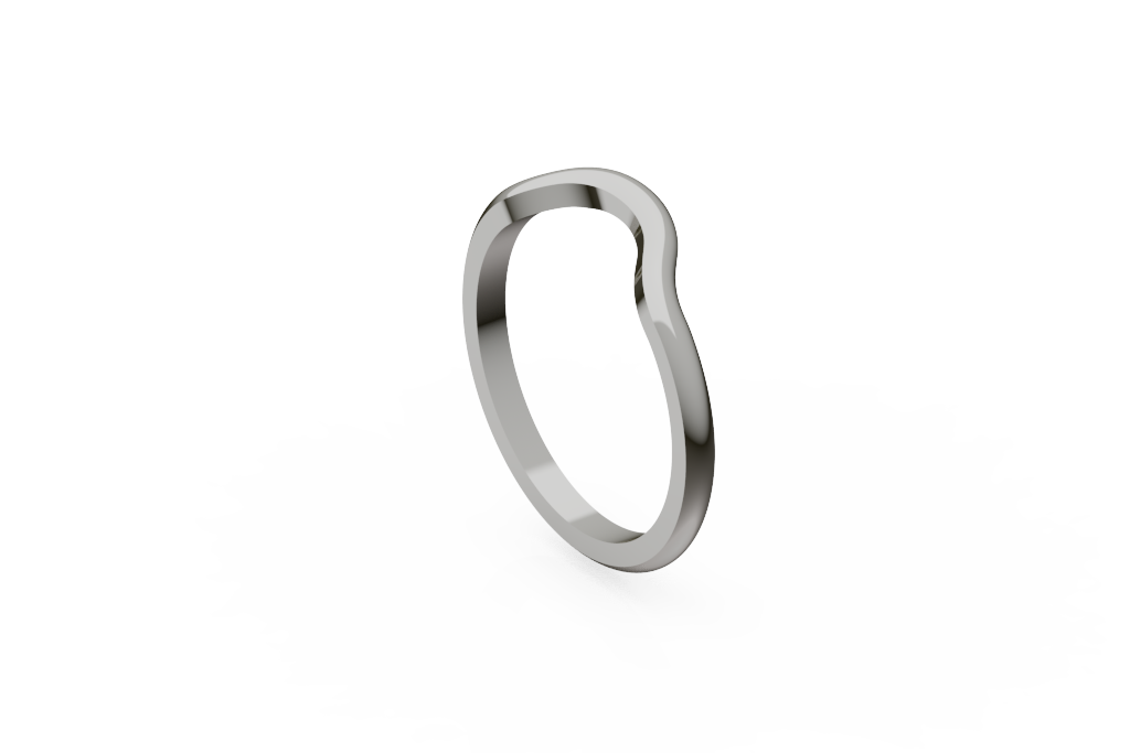 Plain Curved Contour Band With Soft Peak