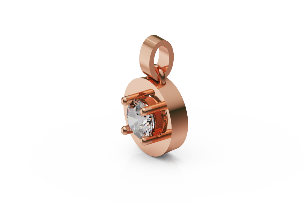 Round Solitaire Pendant With Disc Backplate