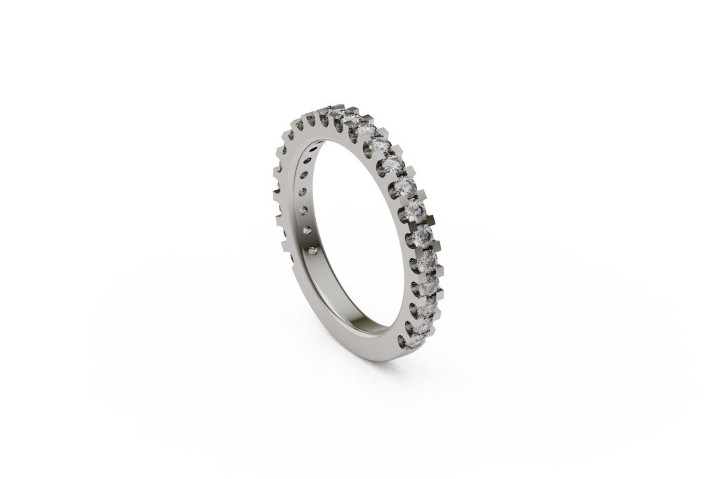 Shared Prong Round Stone Eternity Band