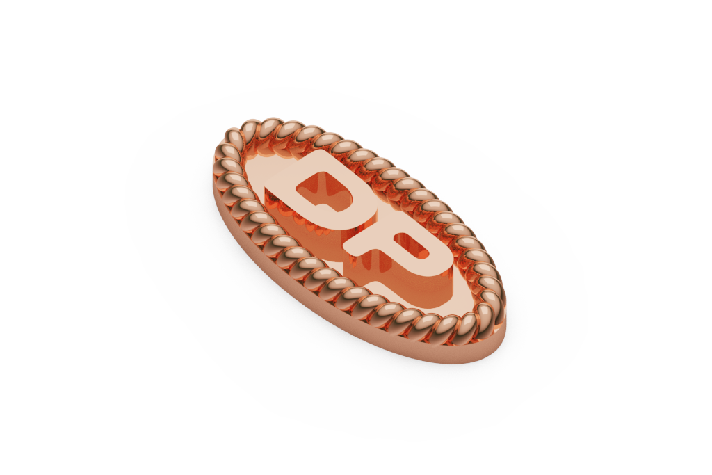 Oval Rope Border Initial Plaque With DP Letters