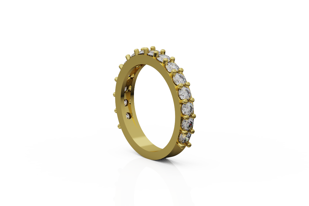 Graduated Seven Stone Band With Triple Rail Side Details