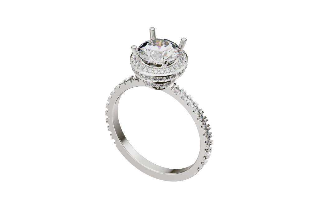Round Halo Engagement Ring
