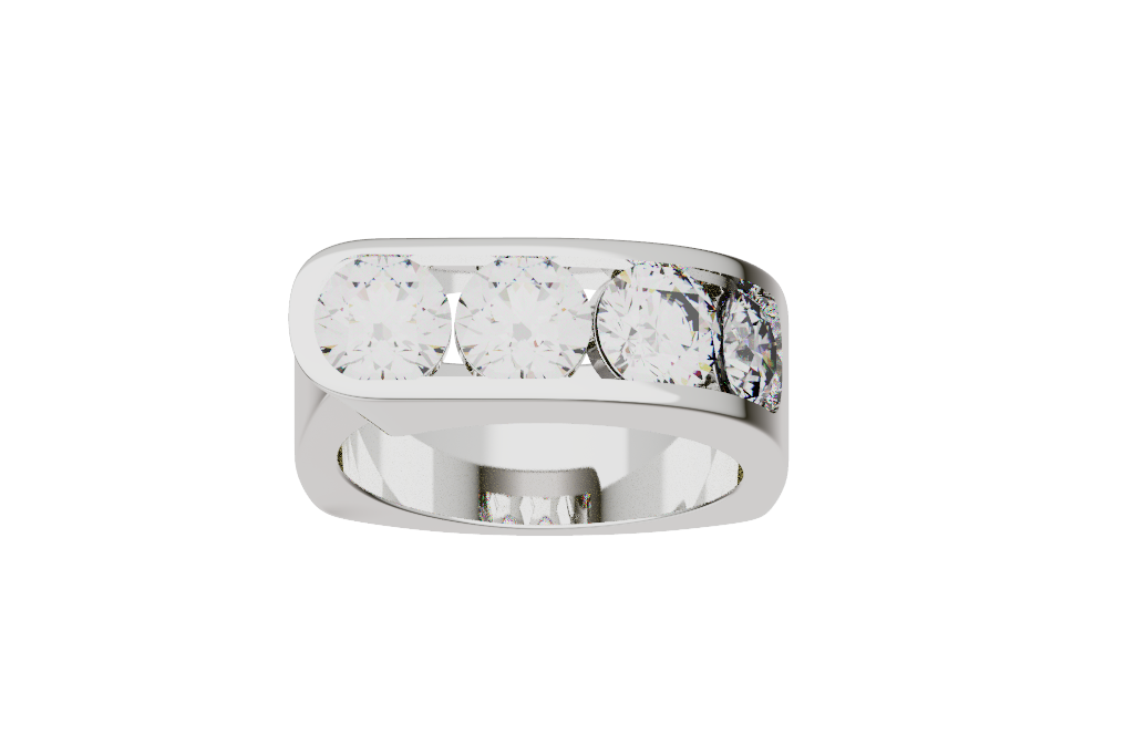 Round Cocktail Ring Offset Shoulders