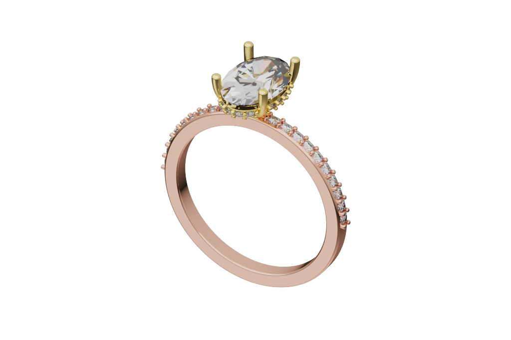 Oval Hidden Halo Engagement Ring