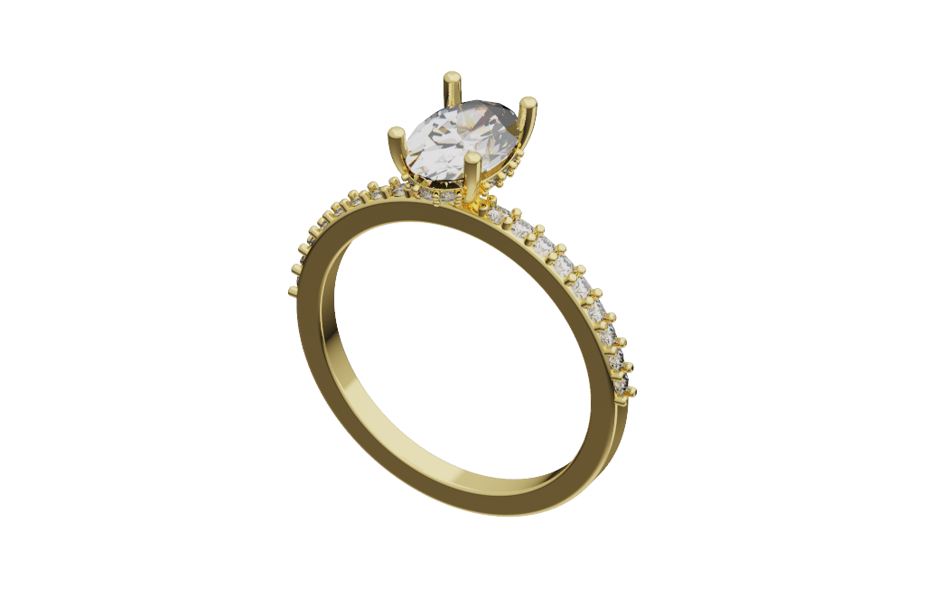 Oval Hidden Halo Engagement Ring