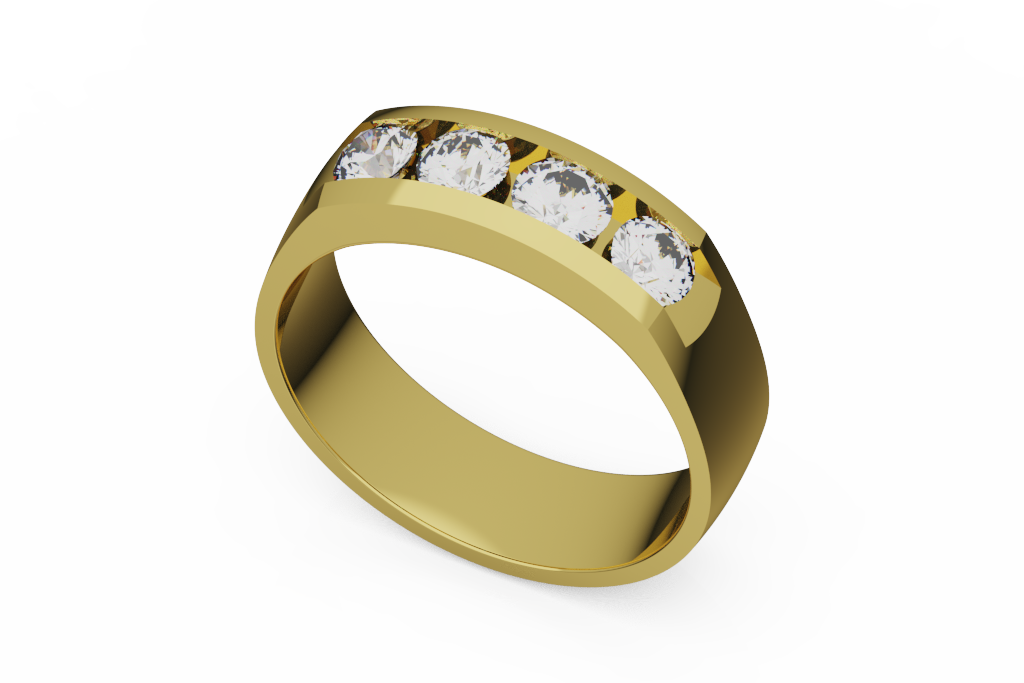 Channel Diamond Ring Polished Gallery