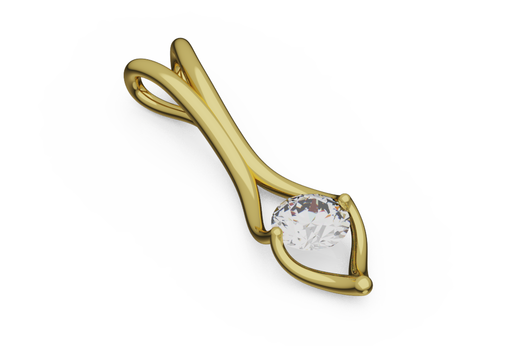 Open Heart Loop Round Diamond Pendant