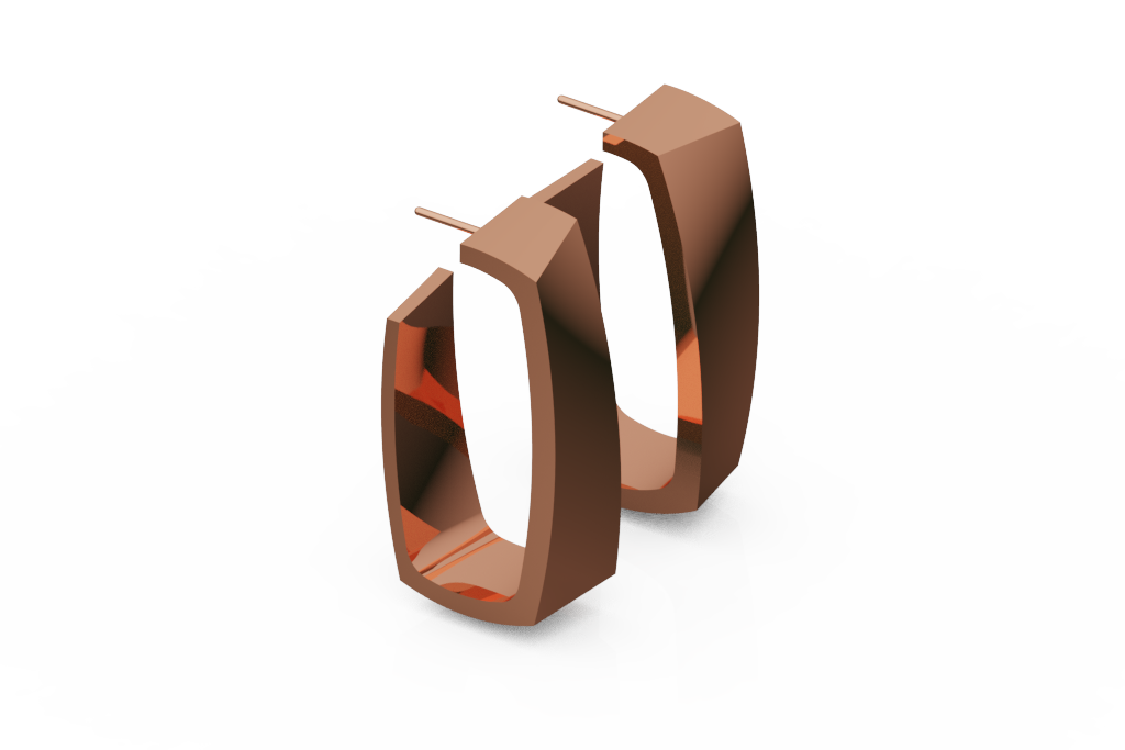 Geometric Rectangular Hoop Earrings