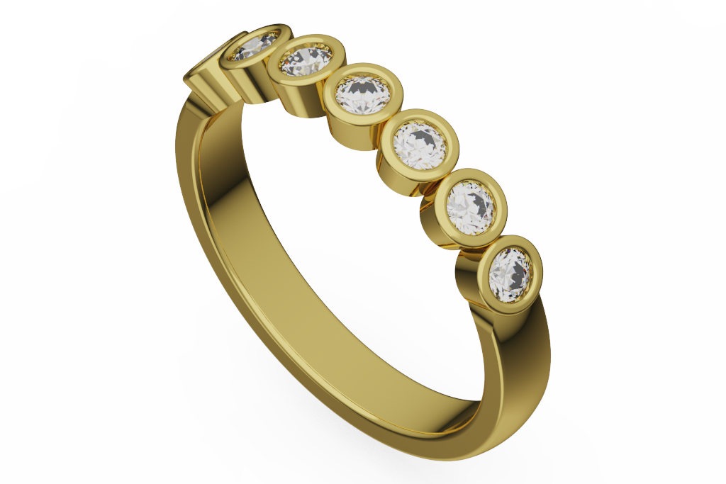 Bezel Set Round Diamond Seven Stone Band