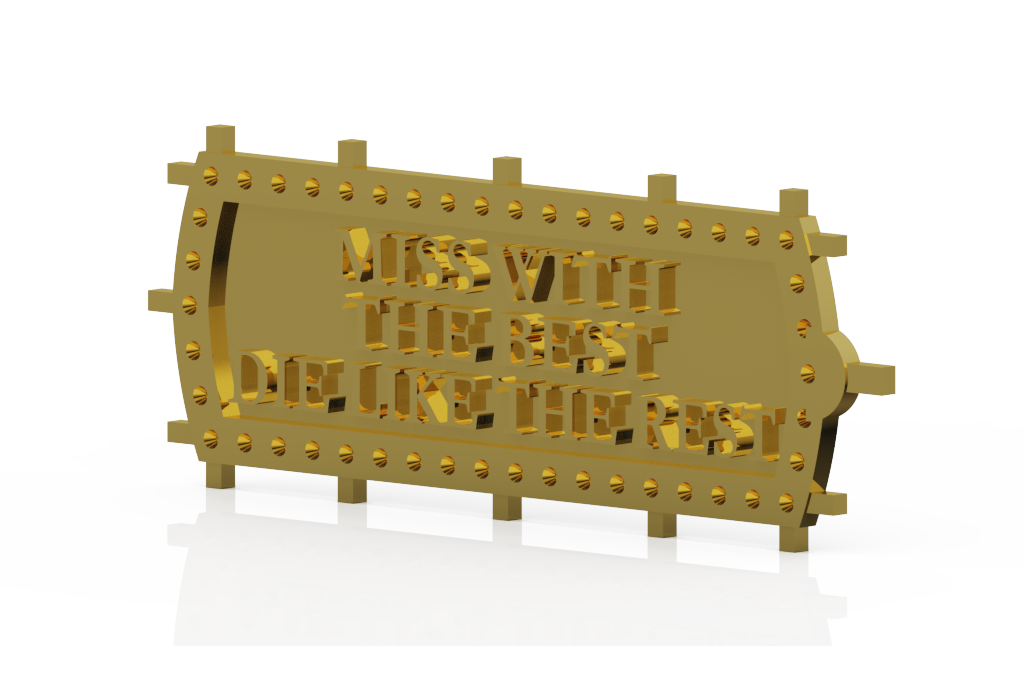 Custom Motto Plaque Pendant With Cutout Lettering