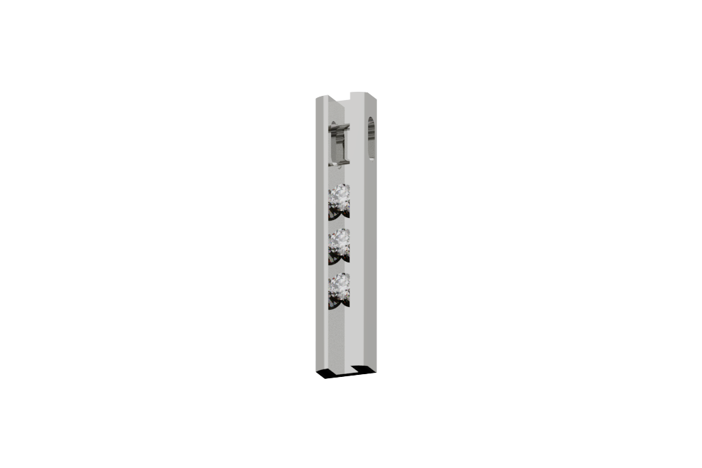 Three Stone Vertical Diamond Bar Pendant