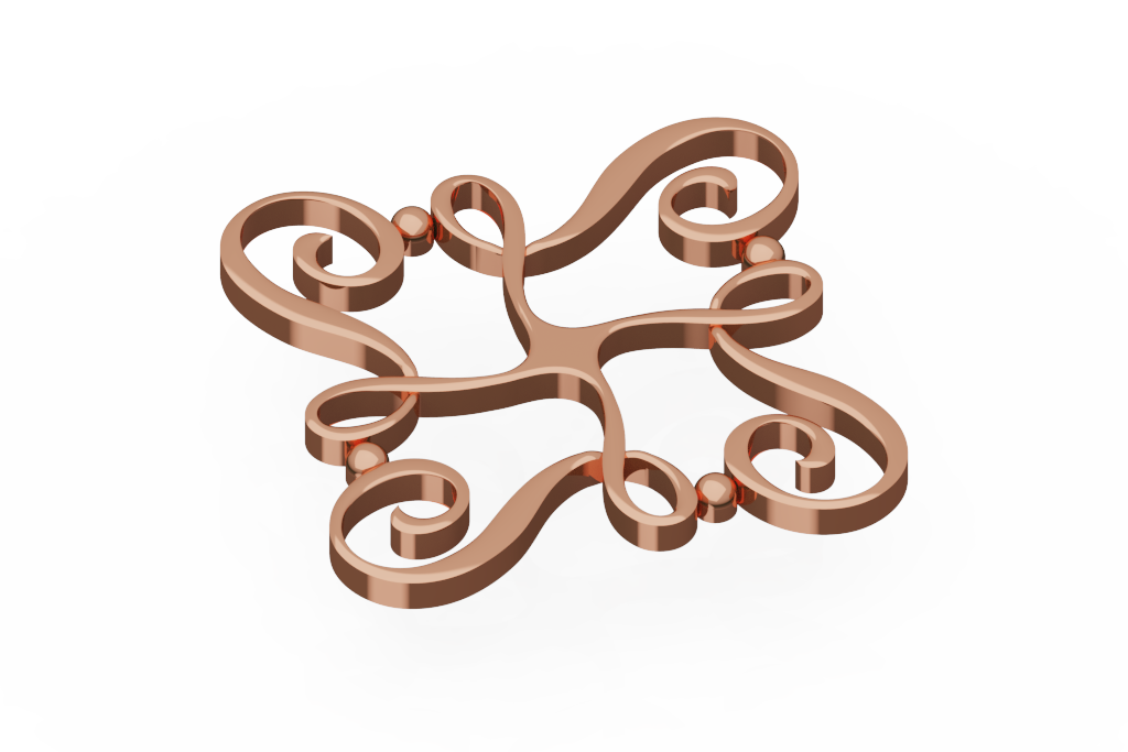 Open Scrollwork Pendant With Bead Accents
