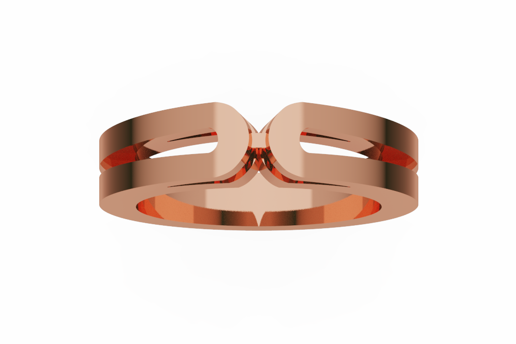 Open Link Ring Finding With Slotted Shoulders