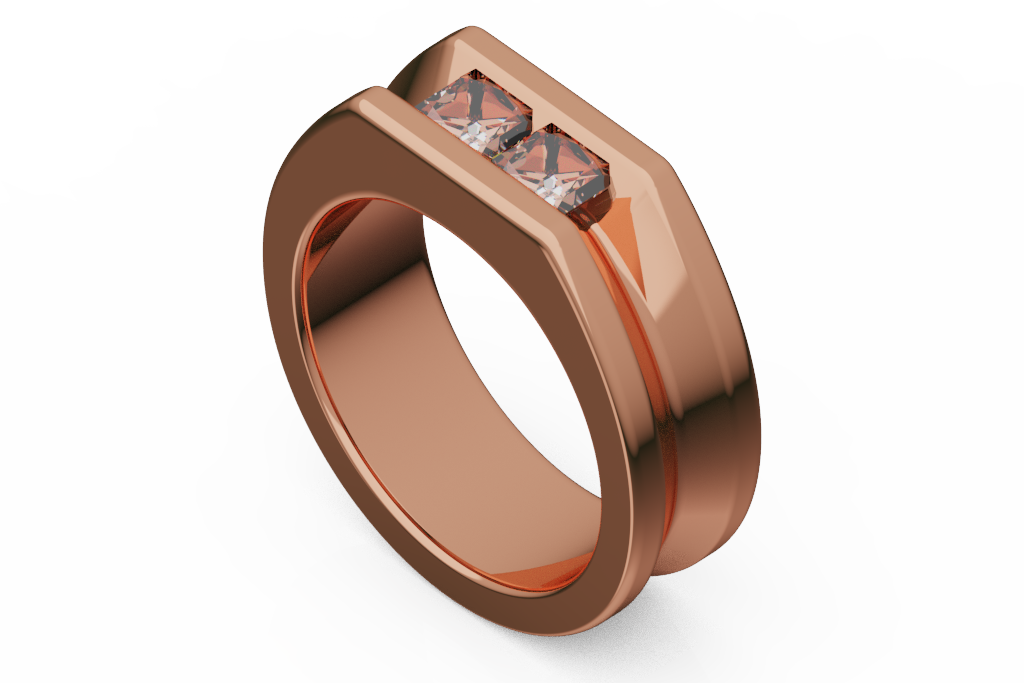 Two Princess Cut Diamond Fashion Band