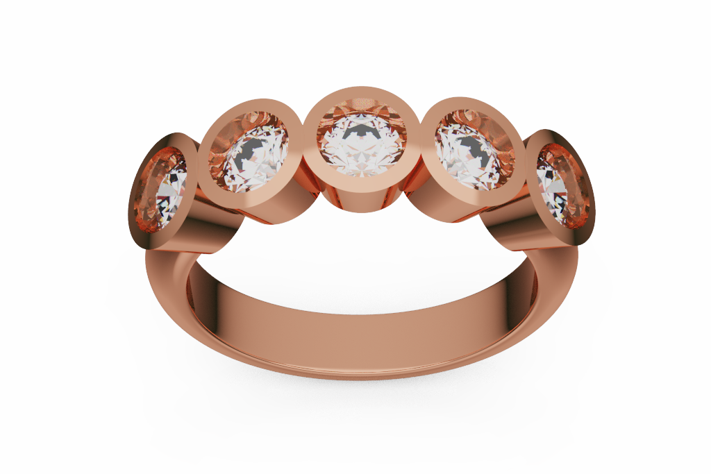 Five Stone Bezel Diamond Fashion Ring