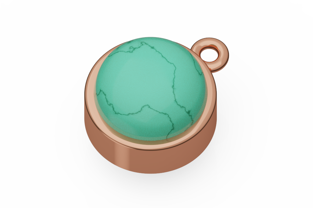Round Turquoise Cabochon Bezel Pendant
