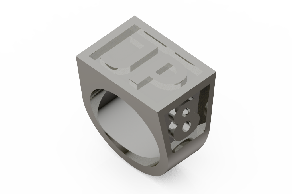 Rectangular Face Motif Signet Ring