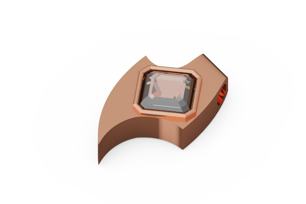 Emerald Cut Bezel Wave Pendant