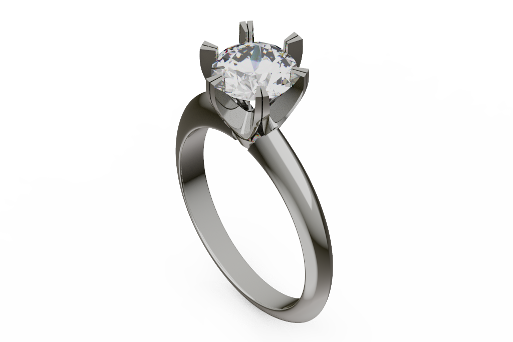 Round Tulip Basket Solitaire Ring